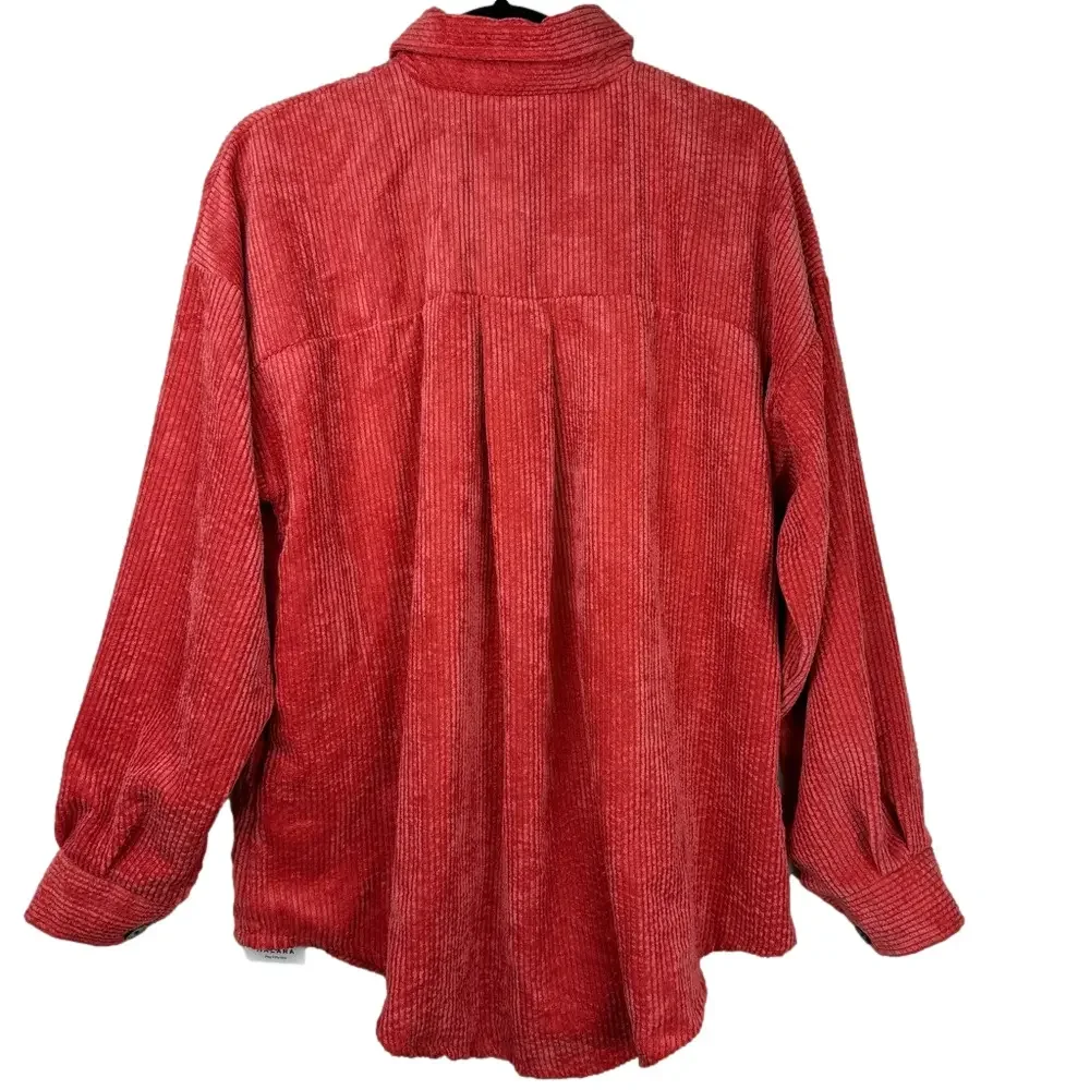 HALARA Women’s size small burnt orange corduroy shacket shirt jacket NWT